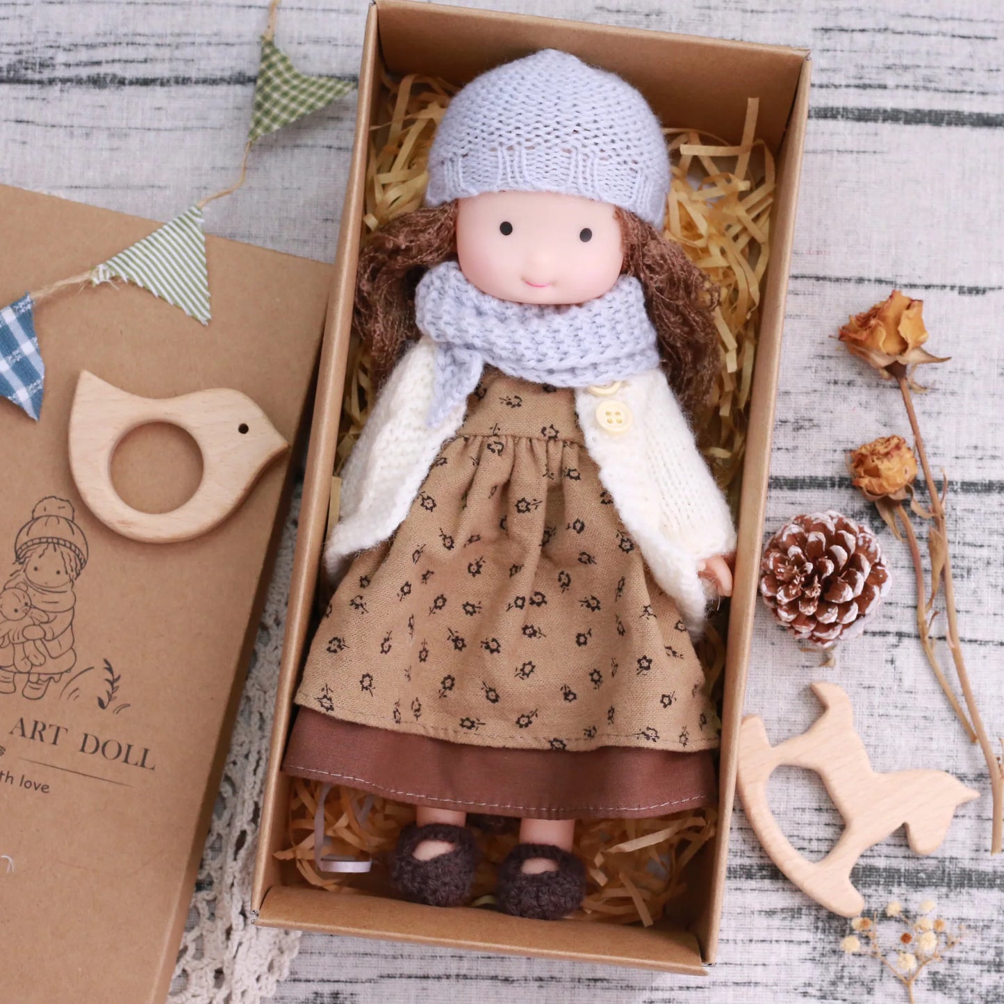 Best Children Birthday Gifts Multiple styles Clothes doll clothes Handmade Waldorf Doll Mini Cute Plush DollClothes Accessories