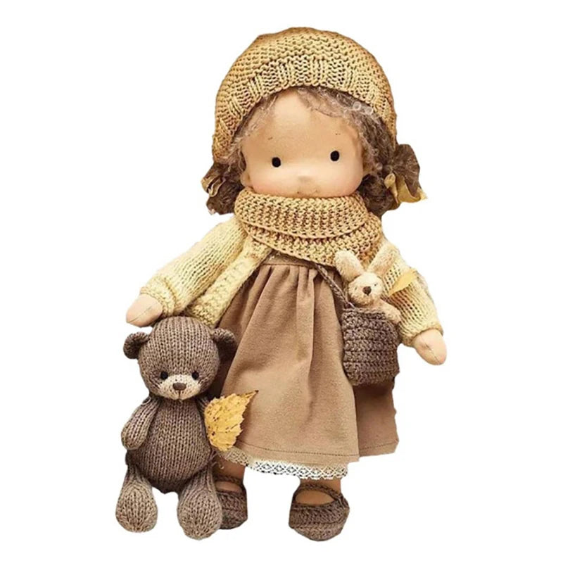 MY 1pc Mini Cute Enamel Doll Waldorf Doll Handmade Mini Dress Up Dolls Kawaii Soft Stuffed Plush Toys Girl Kids Birthday Gift