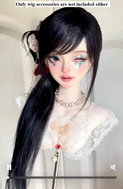 Handmade 1/3-1/6 Mohair Doll Wigs Dollhouse Vintage Curly/Ombre Bangs/Semi-Updo Luxury Photoshoot Ready BJD Accessories