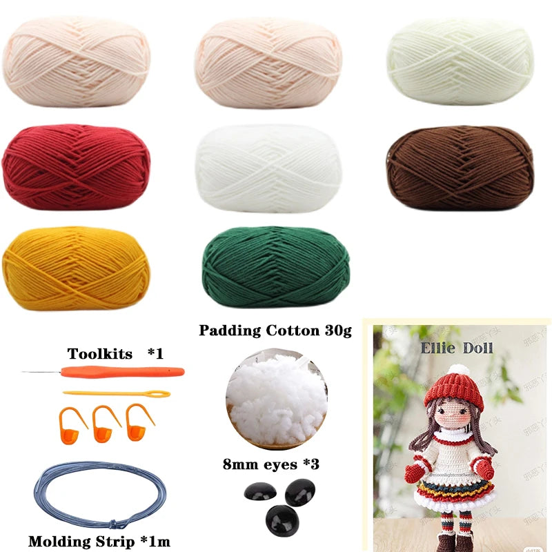 Crochet Girls Amigurumi Crochet Doll Hook Material Set Knitting Yarn For Home Accessories Pattern Craft Art Handmade Ornaments