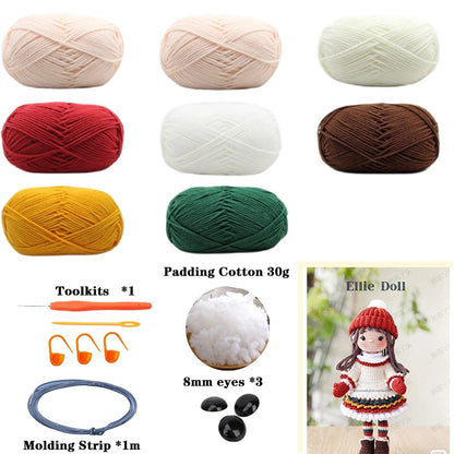 Crochet Girls Amigurumi Crochet Doll Hook Material Set Knitting Yarn For Home Accessories Pattern Craft Art Handmade Ornaments