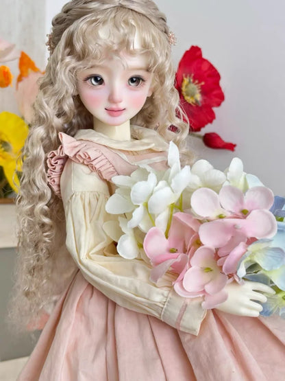 Handmade 1/3-1/6 Mohair Doll Wigs Dollhouse Vintage Curly/Ombre Bangs/Semi-Updo Luxury Photoshoot Ready BJD Accessories