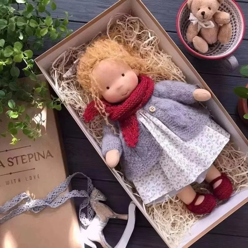 New Handmade Cotton Waldorf Doll Artist Mini Dress-Up Doll Replacement Diy Gift Box Packaging Vinyl Doll Children'S Toy Gift