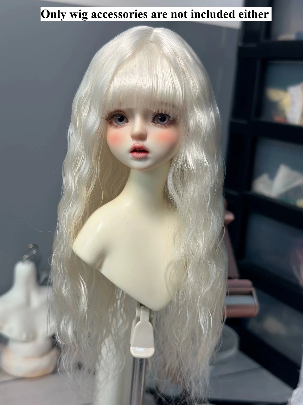 Handmade 1/3-1/6 Mohair Doll Wigs Dollhouse Vintage Curly/Ombre Bangs/Semi-Updo Luxury Photoshoot Ready BJD Accessories