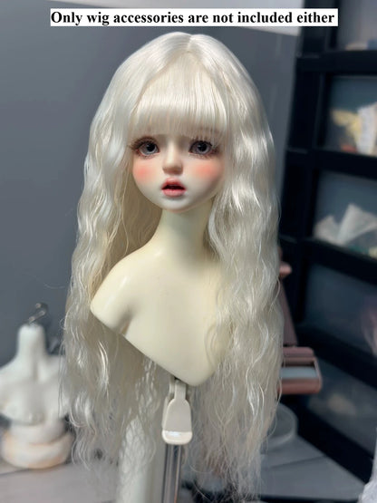 Handmade 1/3-1/6 Mohair Doll Wigs Dollhouse Vintage Curly/Ombre Bangs/Semi-Updo Luxury Photoshoot Ready BJD Accessories