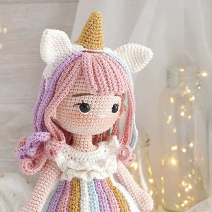 Handmade Amigurumi Crochet Girls Hook Set Yarn Material Kit DIY Knitting Woolen Doll Accessories Cute Crafts For Girl's Gifts