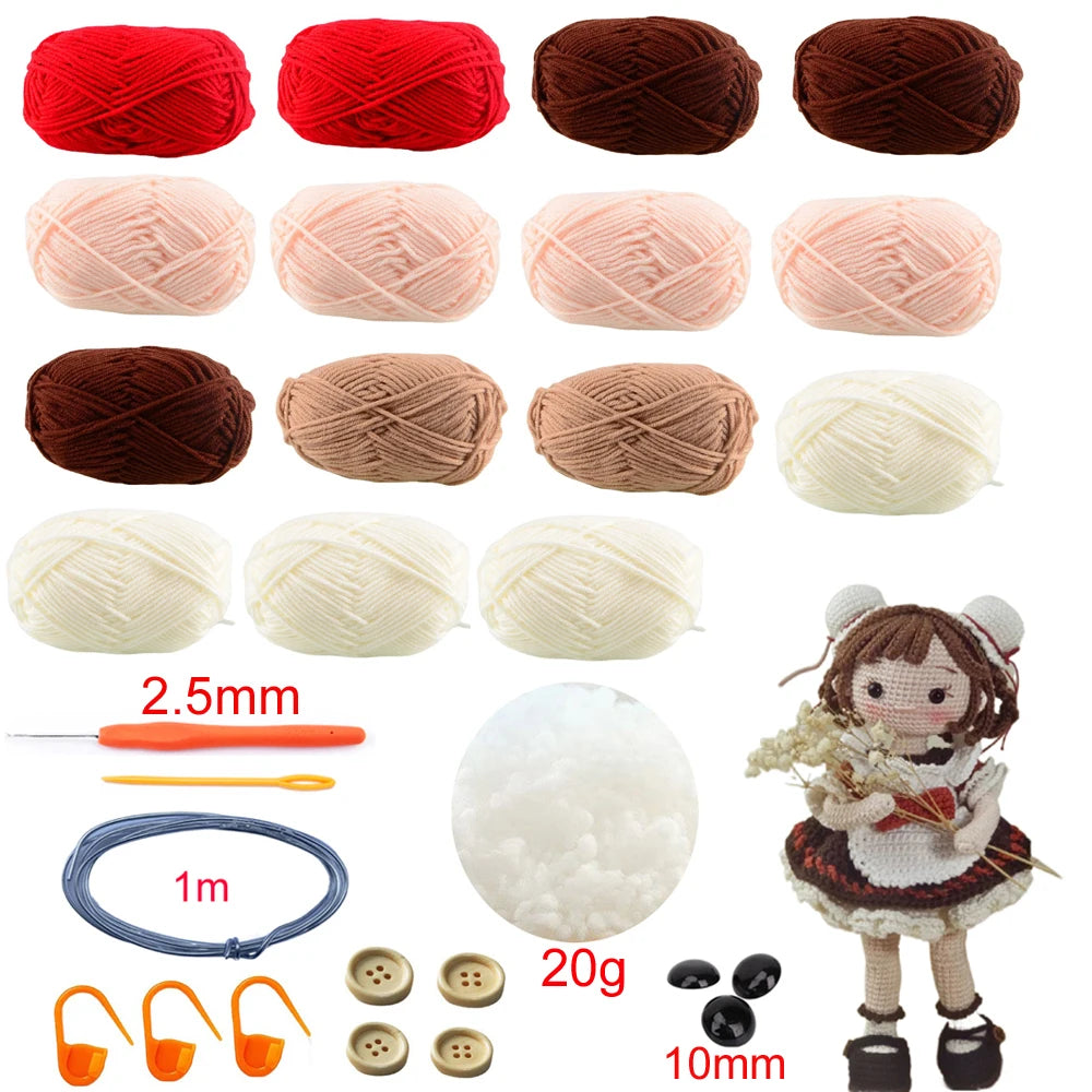 TPRPYN Gril Crochet Kit DIY Doll Crocheting kits amigurumi Knitting kits Craft Toy handmake kits With Yarn Accessories Pattern