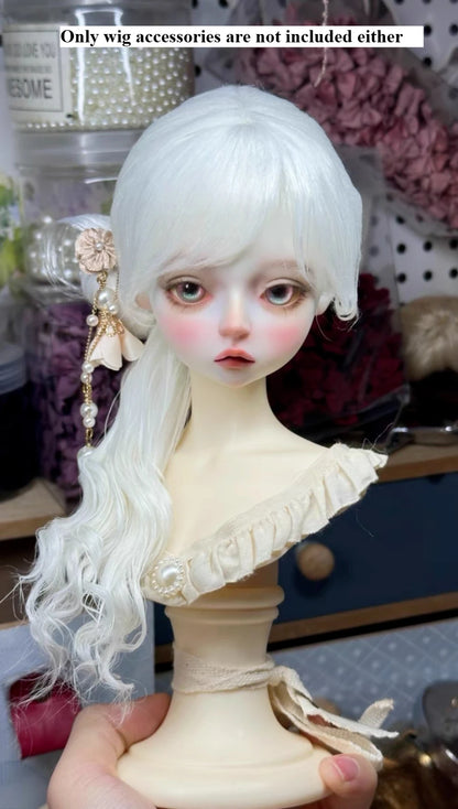 Handmade 1/3-1/6 Mohair Doll Wigs Dollhouse Vintage Curly/Ombre Bangs/Semi-Updo Luxury Photoshoot Ready BJD Accessories