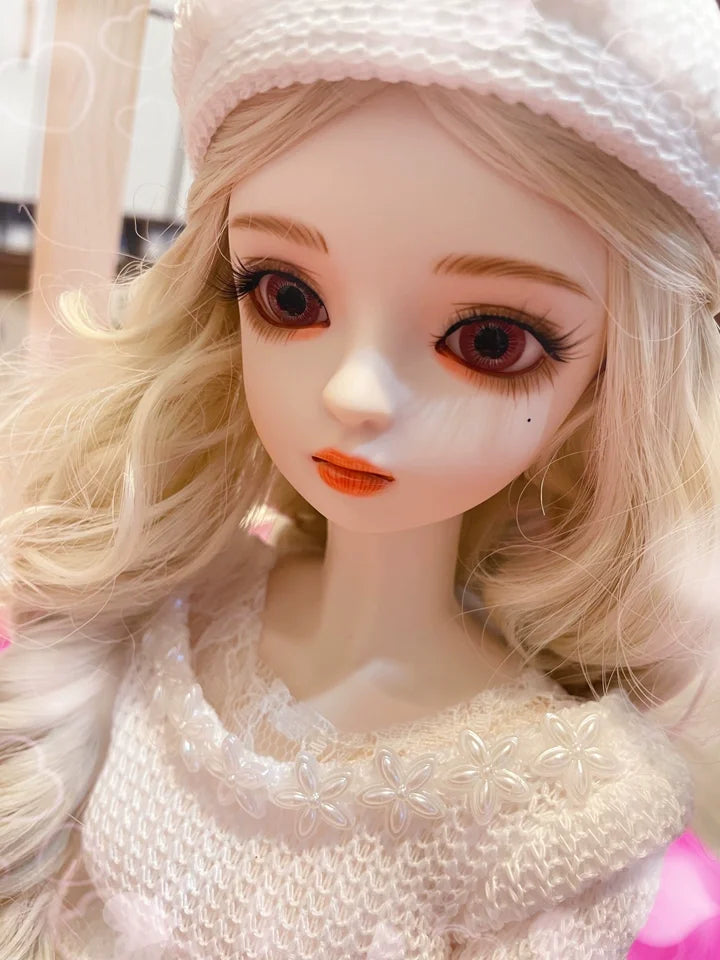 1/3 Scale 60cm BJD Doll Pink Sweet Daily Casua DIY Parts 36 Movable Joints Custom Hand-Painted Makeup Handmade Collectible Dolls