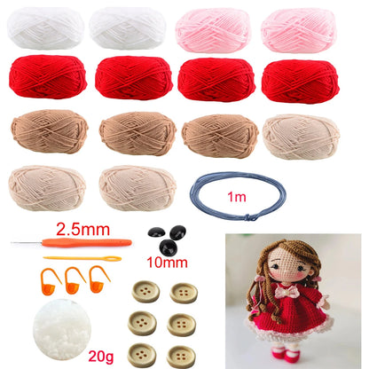 TPRPYN Gril Crochet Kit DIY Doll Crocheting kits amigurumi Knitting kits Craft Toy handmake kits With Yarn Accessories Pattern