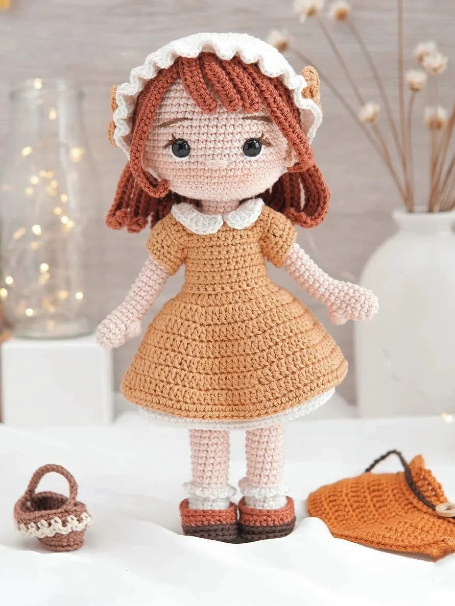 Adorable Unicorn Girl DIY Crochet Kit Katie Doll Material Bundle Magic Yarn Ball Cute Decoration Handcrafted Cotton Wool