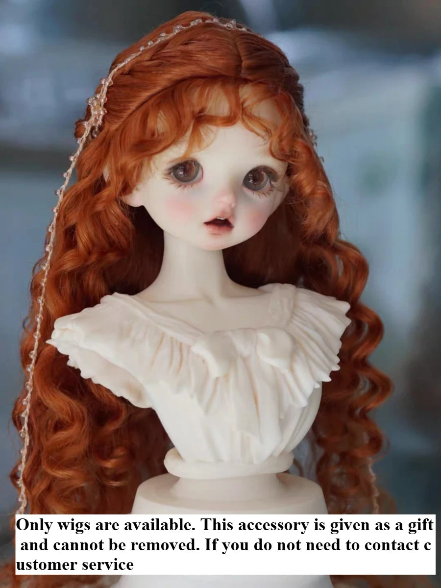 Handmade 1/3-1/6 Mohair Doll Wigs Dollhouse Vintage Curly/Ombre Bangs/Semi-Updo Luxury Photoshoot Ready BJD Accessories