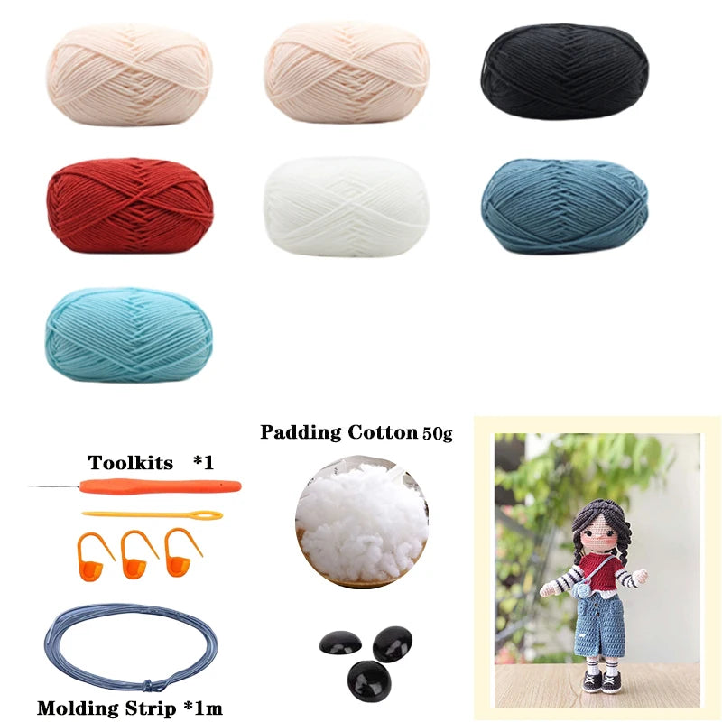 Crochet Girls Amigurumi Crochet Doll Hook Material Set Knitting Yarn For Home Accessories Pattern Craft Art Handmade Ornaments