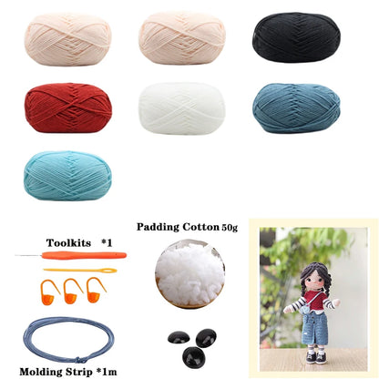 Crochet Girls Amigurumi Crochet Doll Hook Material Set Knitting Yarn For Home Accessories Pattern Craft Art Handmade Ornaments