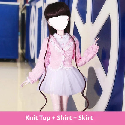 1/3 Scale 60cm BJD Doll Pink Sweet Daily Casua DIY Parts 36 Movable Joints Custom Hand-Painted Makeup Handmade Collectible Dolls