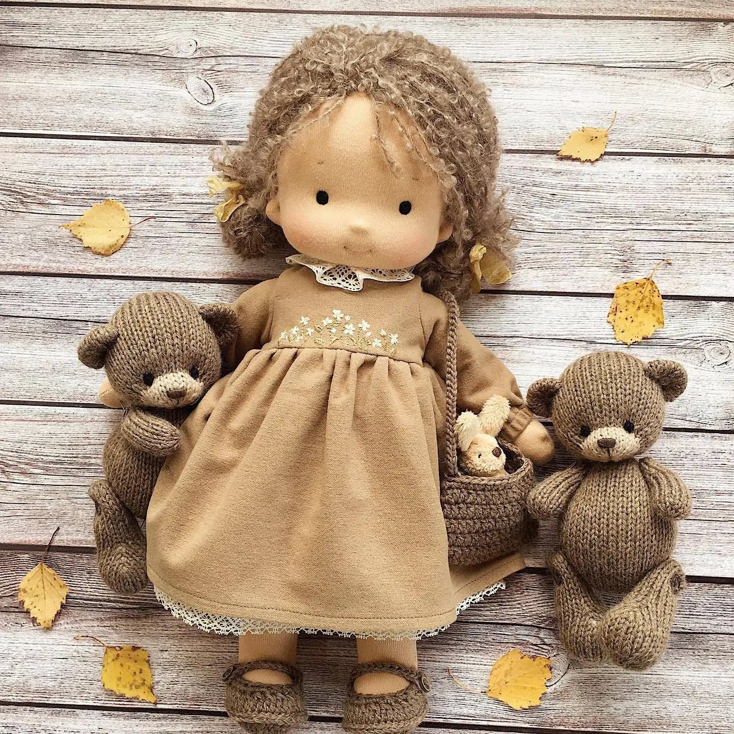 Cute Cotton Doll Bodied Waldorf Doll Artist Handmade Mini Dress Up Doll Diy Gift Box Packaging For Children Christmas Gifts