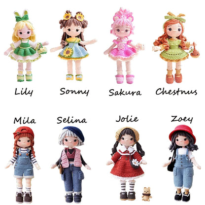 Handmade Crochet Girls Set Amigurumi Crochet Doll DIY Hook Kit For Knitting Yarn Accessories Pattern Crafts Supplies Decoration