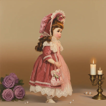 18 inch Cloveray Kawaii Porcelain Doll Handmade Ceramic Retro Palace Dolls Room Decor Toys Handmade Artworks Gifts