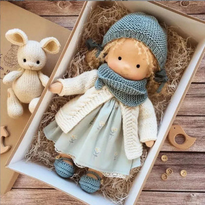 Cute Cotton Doll Bodied Waldorf Doll Artist Handmade Mini Dress Up Doll Diy Gift Box Packaging For Children Christmas Gifts