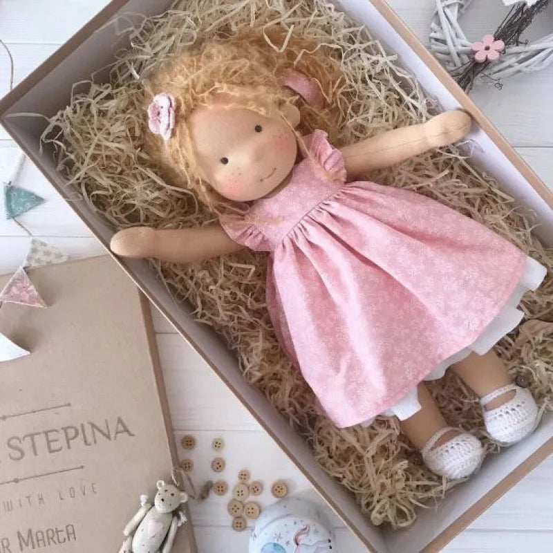 Cute Cotton Doll Bodied Waldorf Doll Artist Handmade Mini Dress Up Doll Diy Gift Box Packaging For Children Christmas Gifts