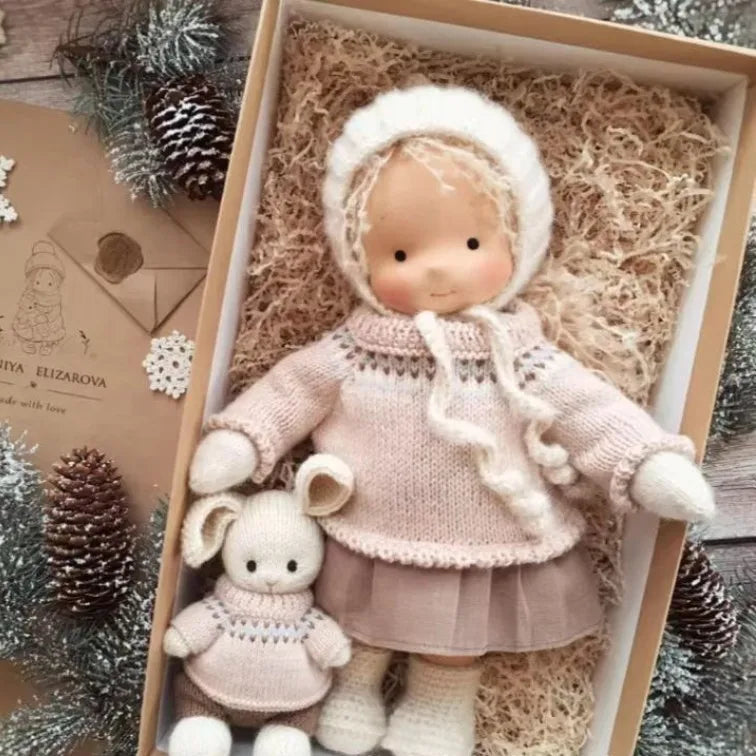 New Handmade Cotton Waldorf Doll Artist Mini Dress-Up Doll Replacement Diy Gift Box Packaging Vinyl Doll Children'S Toy Gift
