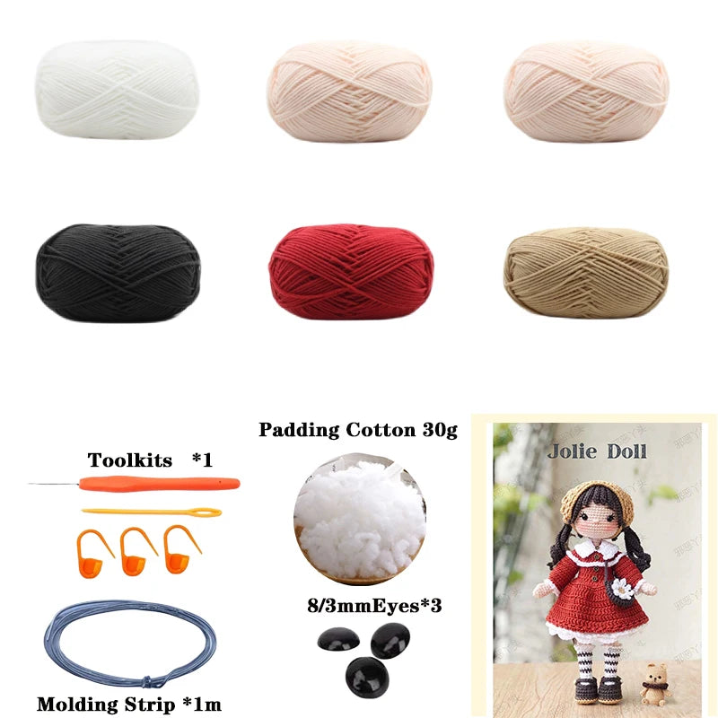 Crochet Girls Amigurumi Crochet Doll Hook Material Set Knitting Yarn For Home Accessories Pattern Craft Art Handmade Ornaments