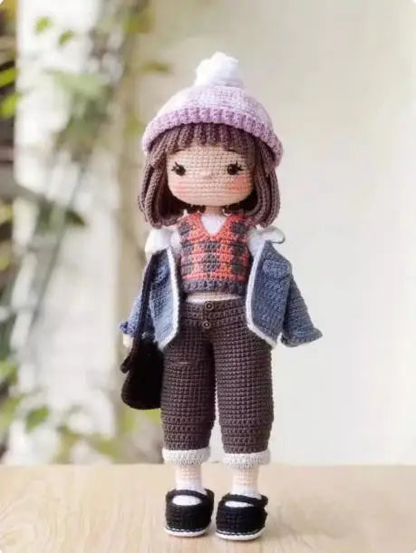 Crochet Kit Gril DIY Doll Crocheting Kits Amigurumi Knitting Kits Craft Toy Handmake Kits with Yarn Accessories Pattern