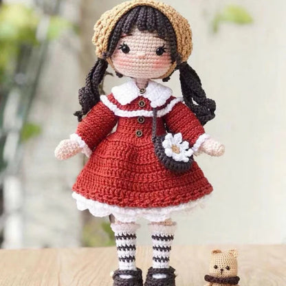 Crochet Girls Amigurumi Crochet Doll Hook Material Set Knitting Yarn For Home Accessories Pattern Craft Art Handmade Ornaments