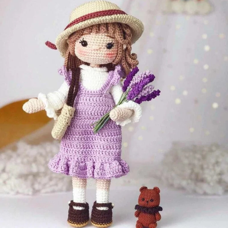 Crochet Girls Amigurumi Crochet Doll Hook Material Set Knitting Yarn For Home Accessories Pattern Craft Art Handmade Ornaments