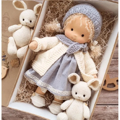 Cute Cotton Doll Bodied Waldorf Doll Artist Handmade Mini Dress Up Doll Diy Gift Box Packaging For Children Christmas Gifts