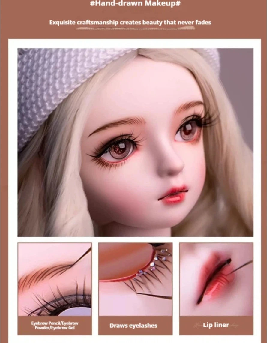 1/3 Scale 60cm BJD Doll Pink Sweet Daily Casua DIY Parts 36 Movable Joints Custom Hand-Painted Makeup Handmade Collectible Dolls