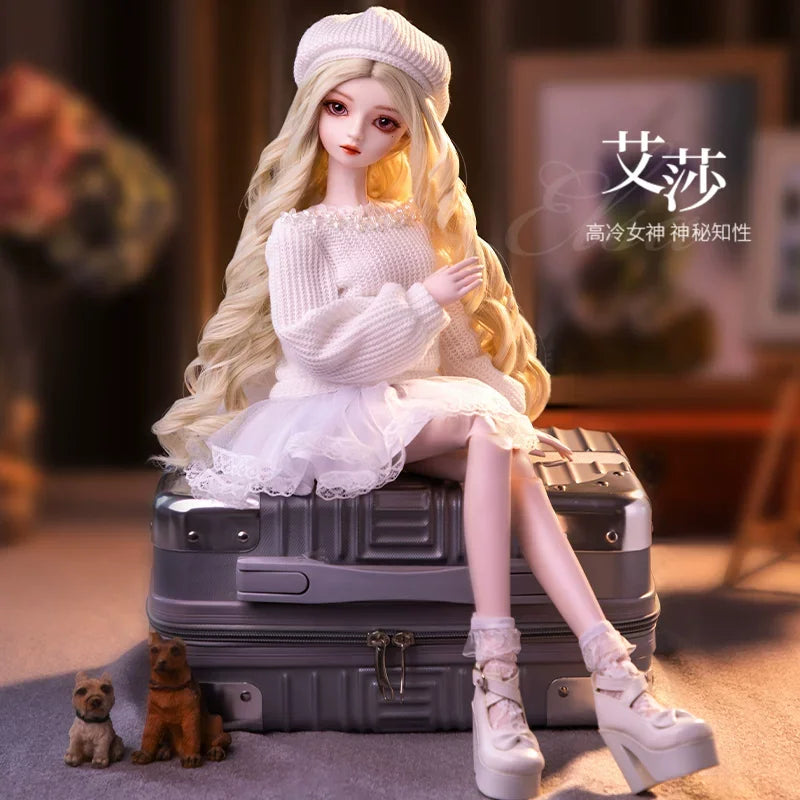 1/3 Scale 60cm BJD Doll Pink Sweet Daily Casua DIY Parts 36 Movable Joints Custom Hand-Painted Makeup Handmade Collectible Dolls