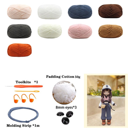 Crochet Girls Amigurumi Crochet Doll Hook Material Set Knitting Yarn For Home Accessories Pattern Craft Art Handmade Ornaments