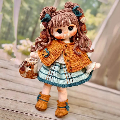 Handmade Knitting Doll Crochet  Edge Girls dolls Crochet Dolls For Home Accessories Craft Toy Ornaments Finished Dolls
