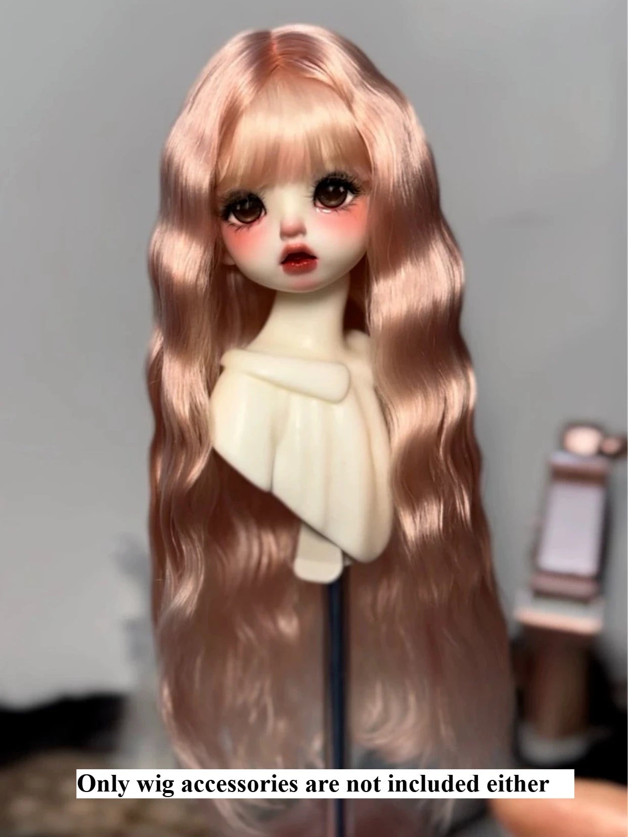 Handmade 1/3-1/6 Mohair Doll Wigs Dollhouse Vintage Curly/Ombre Bangs/Semi-Updo Luxury Photoshoot Ready BJD Accessories