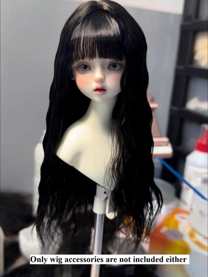 Handmade 1/3-1/6 Mohair Doll Wigs Dollhouse Vintage Curly/Ombre Bangs/Semi-Updo Luxury Photoshoot Ready BJD Accessories