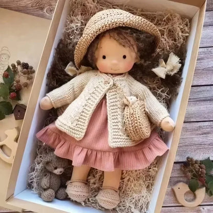 New Handmade Cotton Waldorf Doll Artist Mini Dress-Up Doll Replacement Diy Gift Box Packaging Vinyl Doll Children'S Toy Gift