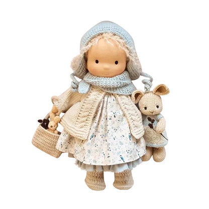 MY 1pc Mini Cute Enamel Doll Waldorf Doll Handmade Mini Dress Up Dolls Kawaii Soft Stuffed Plush Toys Girl Kids Birthday Gift