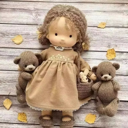 New Handmade Cotton Waldorf Doll Artist Mini Dress-Up Doll Replacement Diy Gift Box Packaging Vinyl Doll Children'S Toy Gift