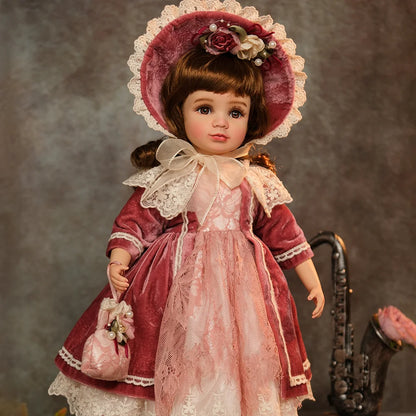 18 inch Cloveray Kawaii Porcelain Doll Cute Ceramic Retro Palace Dolls Room Decor Toys Handmade Original Artwork Gift