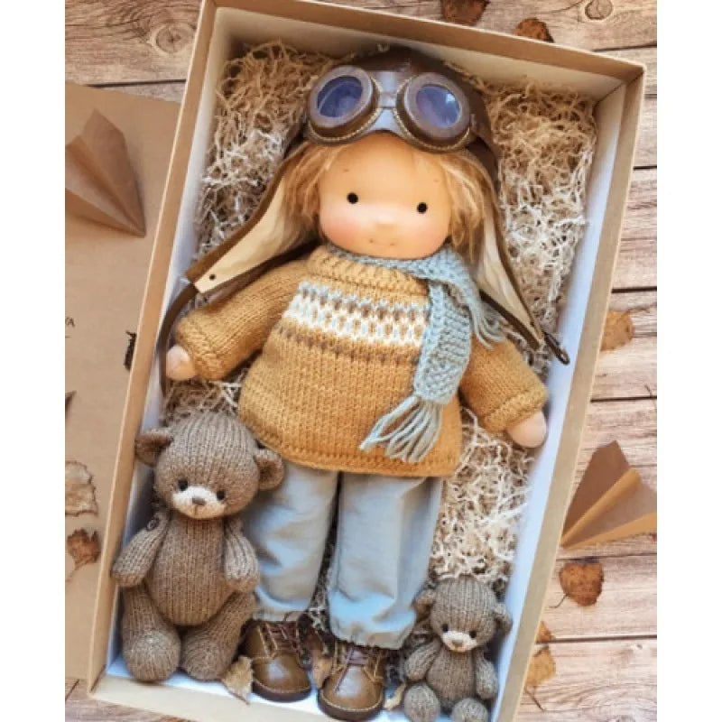Cute Cotton Doll Bodied Waldorf Doll Artist Handmade Mini Dress Up Doll Diy Gift Box Packaging For Children Christmas Gifts