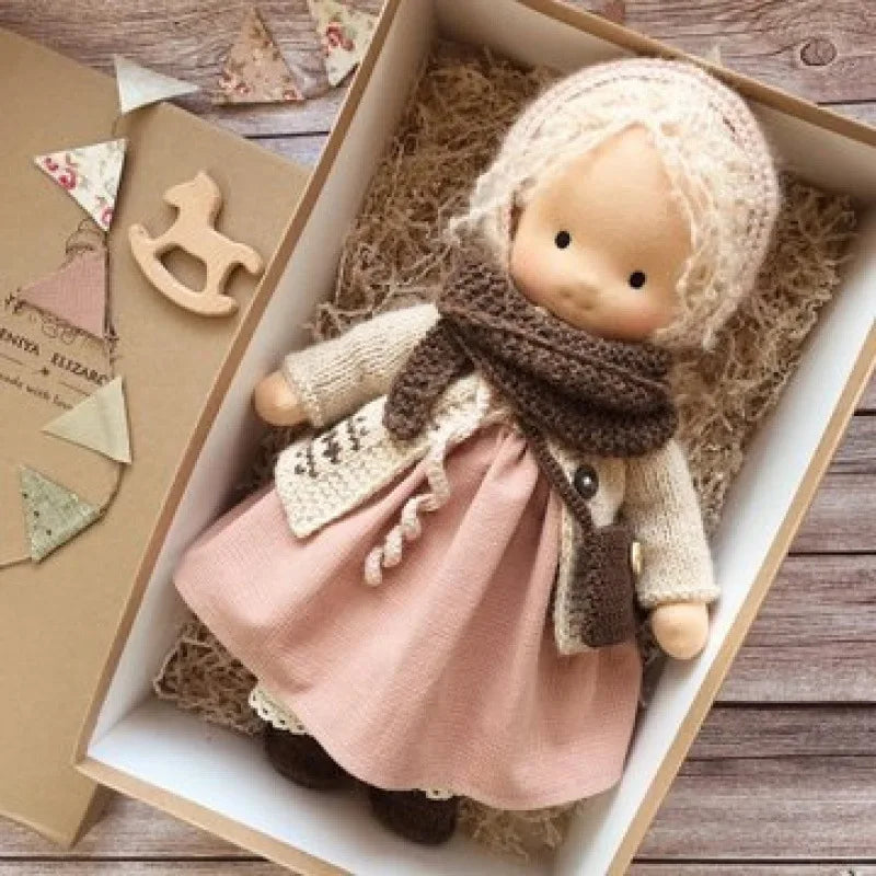 Cute Cotton Doll Bodied Waldorf Doll Artist Handmade Mini Dress Up Doll Diy Gift Box Packaging For Children Christmas Gifts
