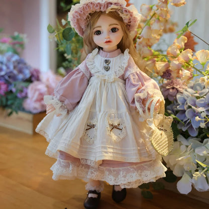 Cloveray 18 Inch Rural Style BJD Vinyl Doll Handmade Realistic Spherical Joint Doll Toys Hobby Collection Kid Gifts With Bracket