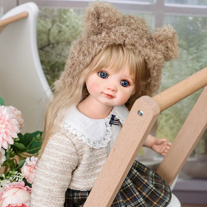 Cloveray 16-18 inch Cute Realistic Victorian Ceramic Doll Rural style Porcelain Doll Handmade High Quality Original Artwork