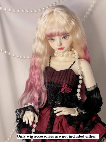 Handmade 1/3-1/6 Mohair Doll Wigs Dollhouse Vintage Curly/Ombre Bangs/Semi-Updo Luxury Photoshoot Ready BJD Accessories