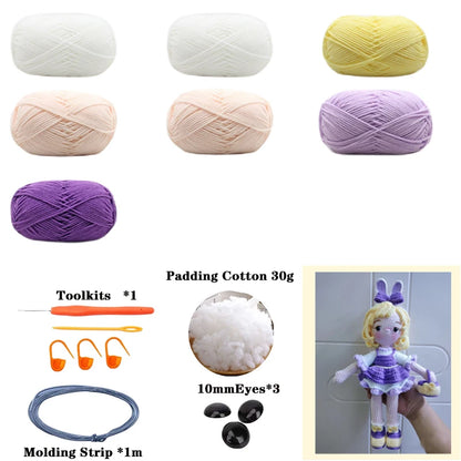 Handmade Crochet Girls Set Amigurumi Crochet Doll DIY Hook Kit For Knitting Yarn Accessories Pattern Crafts Supplies Decoration