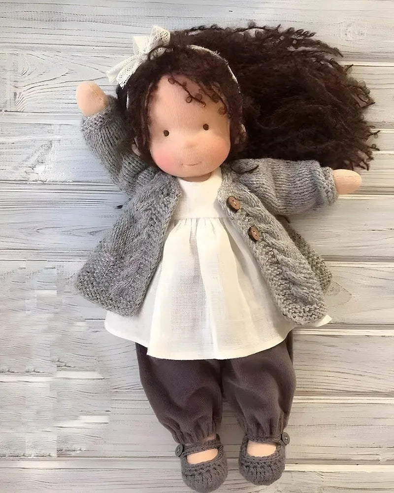A Cotton-Filled Waldorf Doll Artistically Handcrafted Into A Mini Dress-Up Doll Diy Gift Box Packaging Toy For A Birthday Gift
