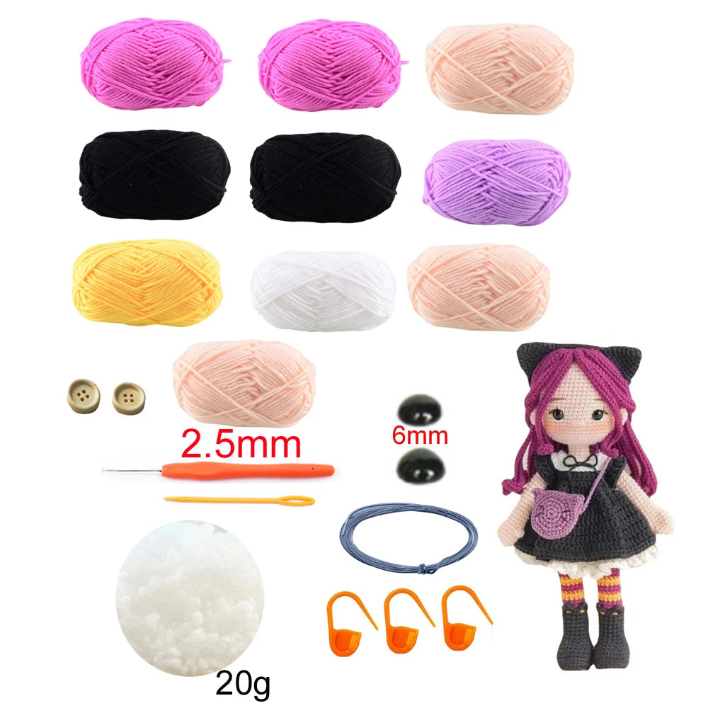 TPRPYN Gril Crochet Kit DIY Doll Crocheting kits amigurumi Knitting kits Craft Toy handmake kits With Yarn Accessories Pattern