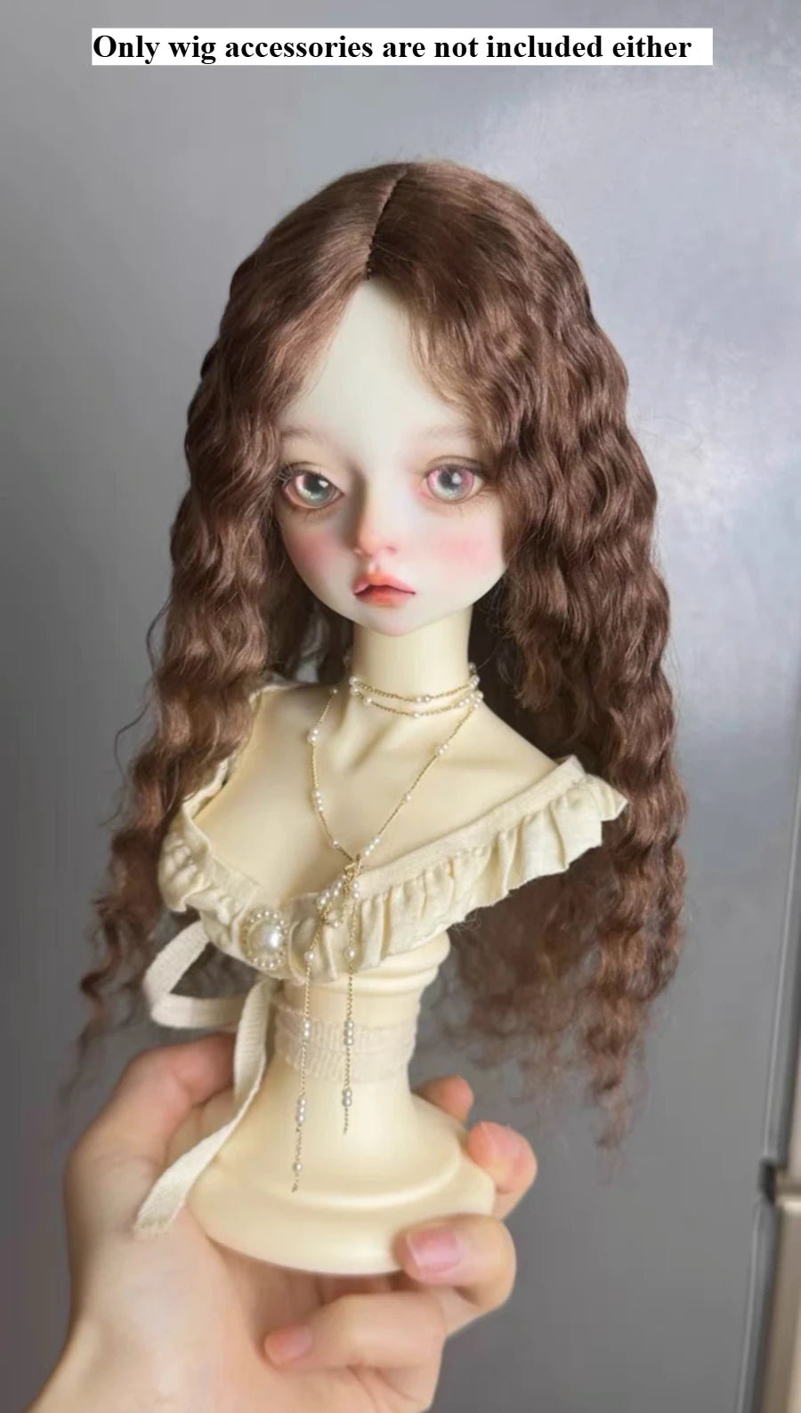 Handmade 1/3-1/6 Mohair Doll Wigs Dollhouse Vintage Curly/Ombre Bangs/Semi-Updo Luxury Photoshoot Ready BJD Accessories