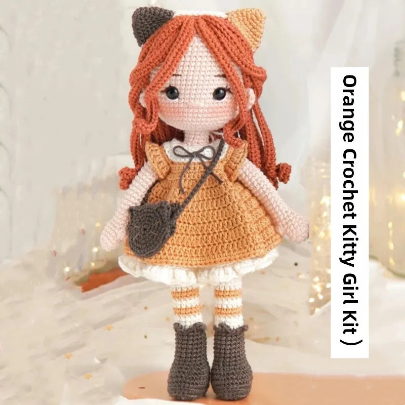 Adorable Unicorn Girl DIY Crochet Kit Katie Doll Material Bundle Magic Yarn Ball Cute Decoration Handcrafted Cotton Wool